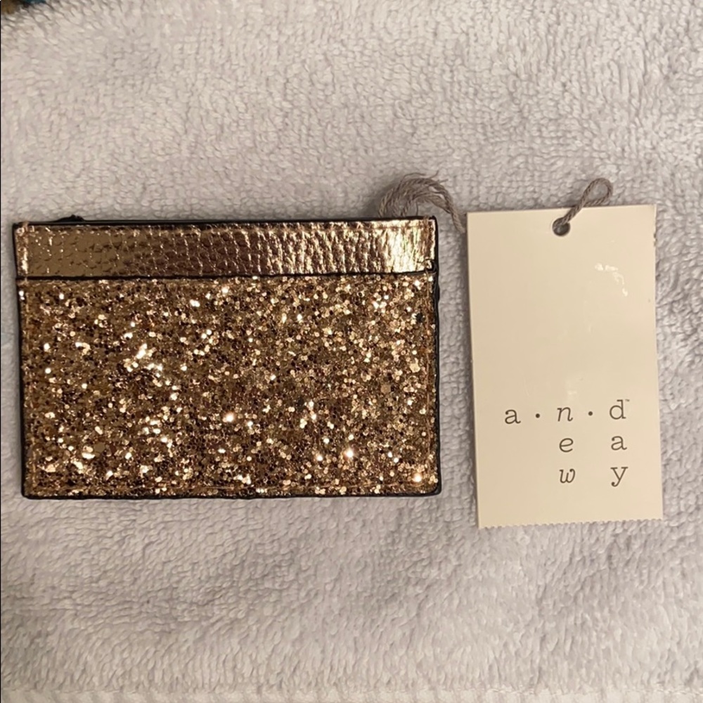 NWT - Gold Metallic Card Holder